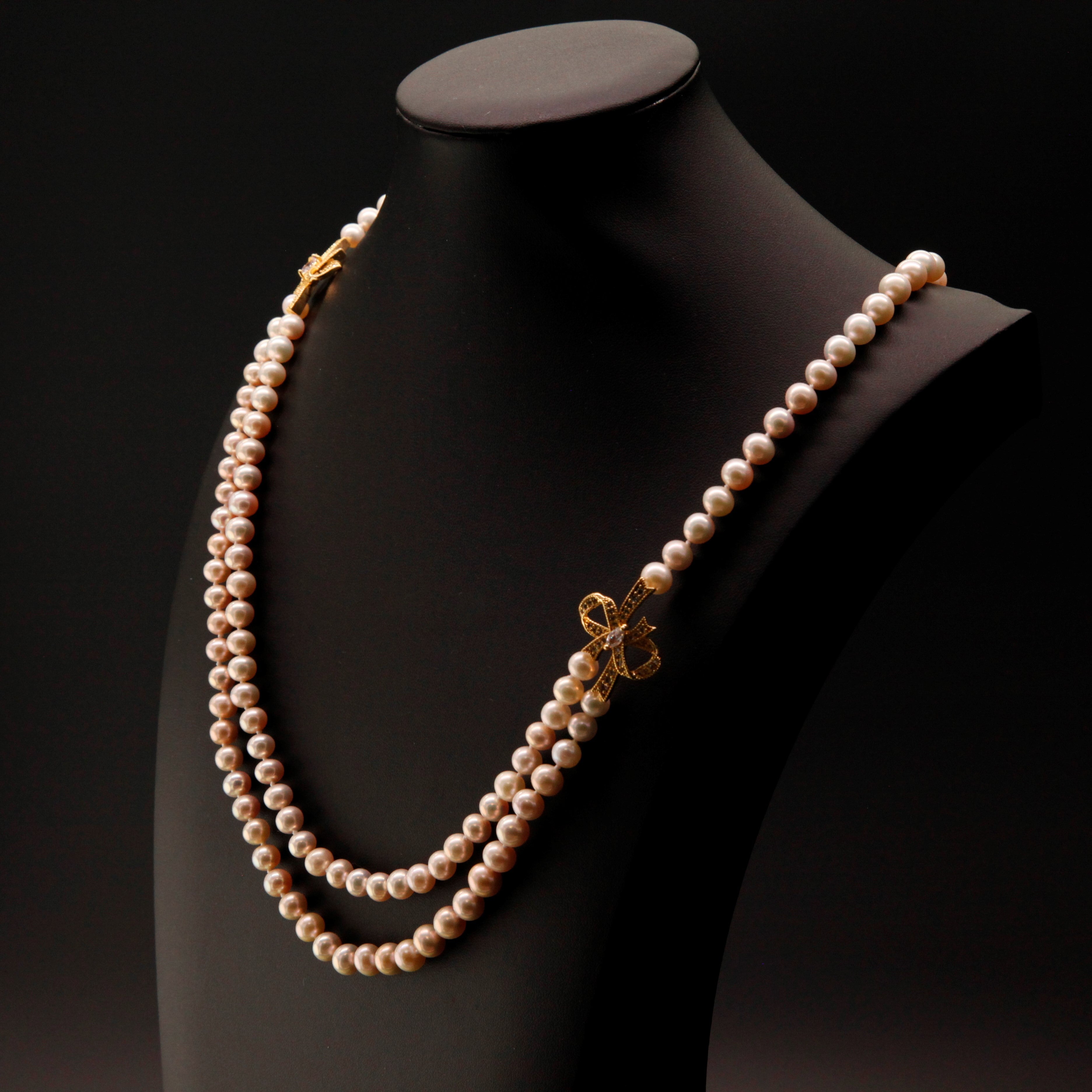Pale Gold Pearl Necklace