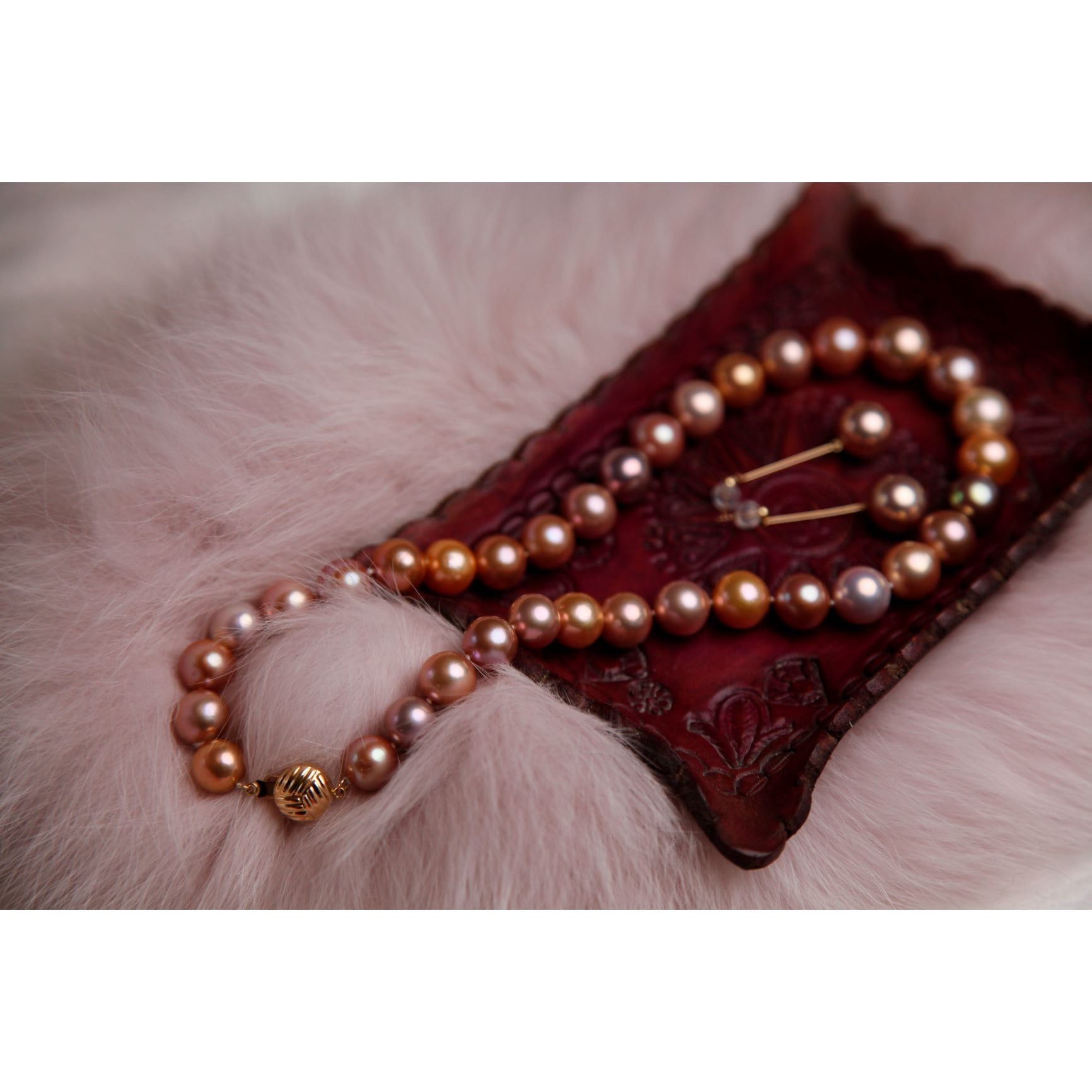 Classique Collier de Perles et Bracelet Violet