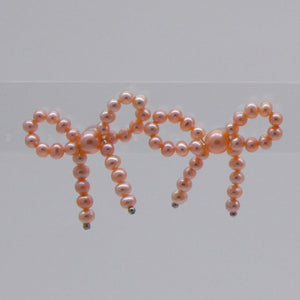 Candy Bowknot Pearl Choker- Earrings Set