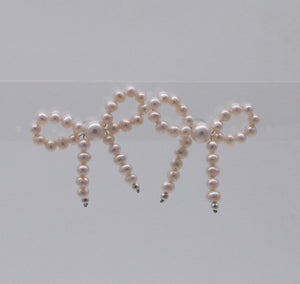Candy Bowknot Pearl Choker- Earrings Set