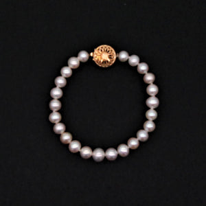 Collar clásico de perla y conjunto de pulsera- blanco