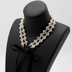 Pearl Choker or Hair Set with Ribbons