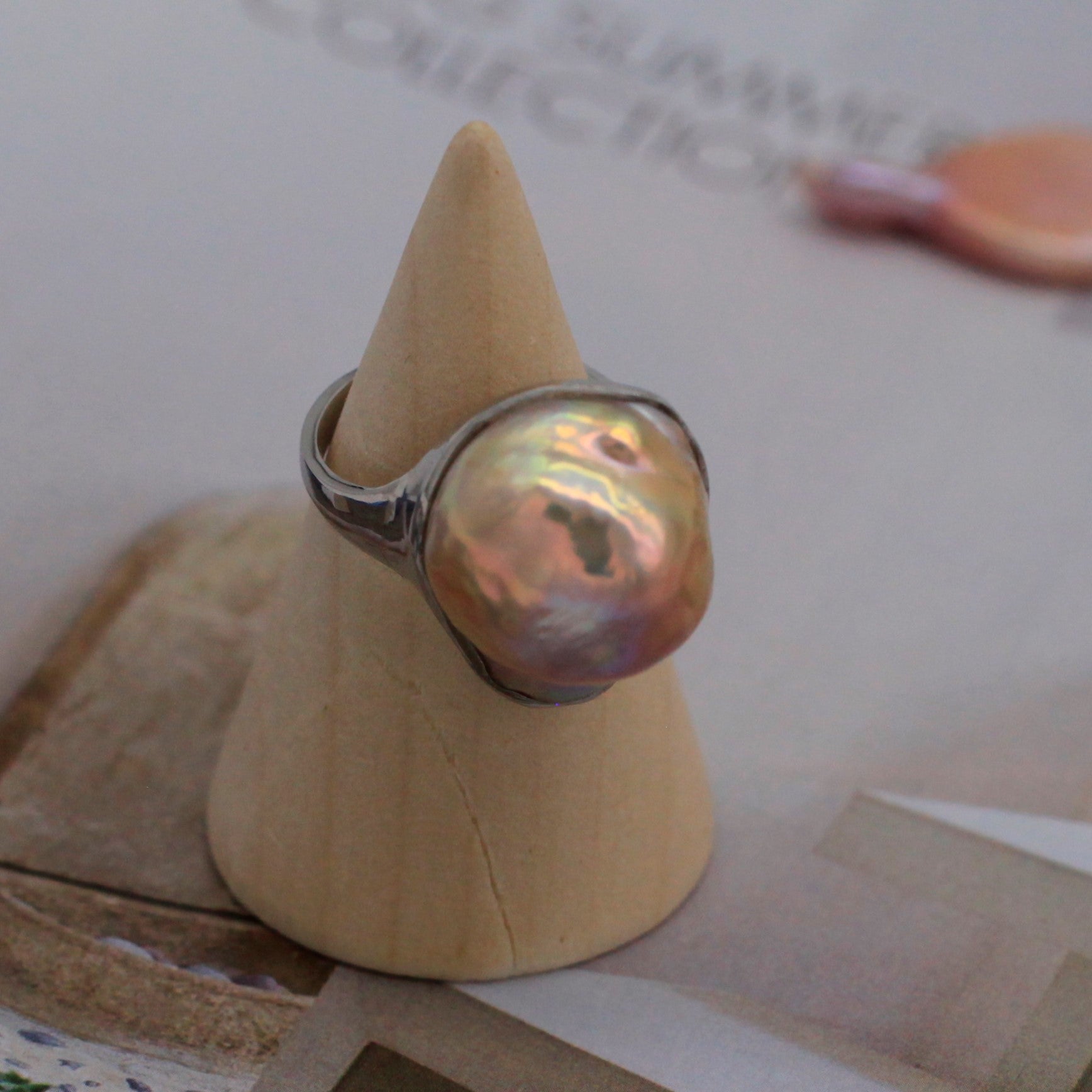 Rainbow Baroque Pearl Ring