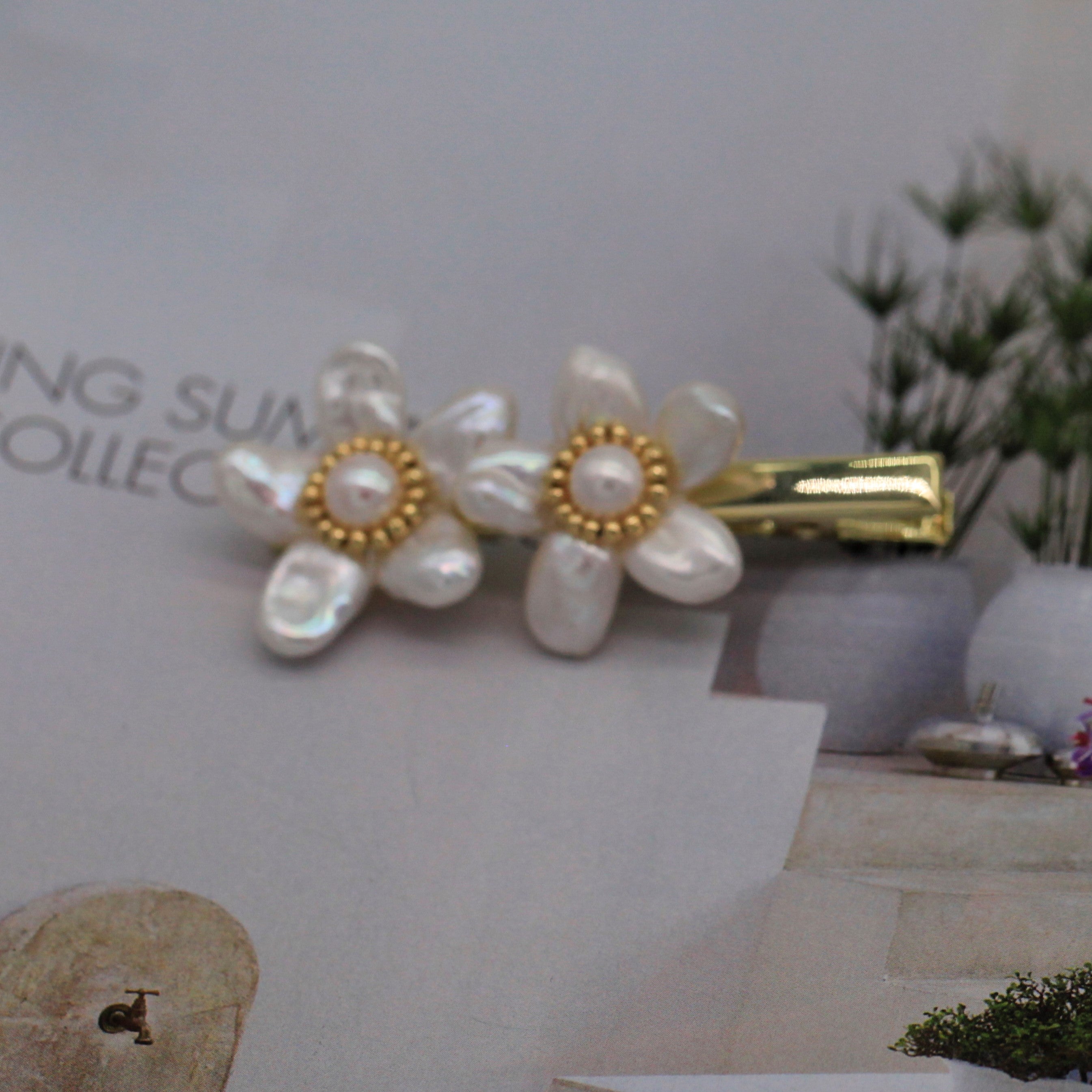 Flower Pearl Hair Pins