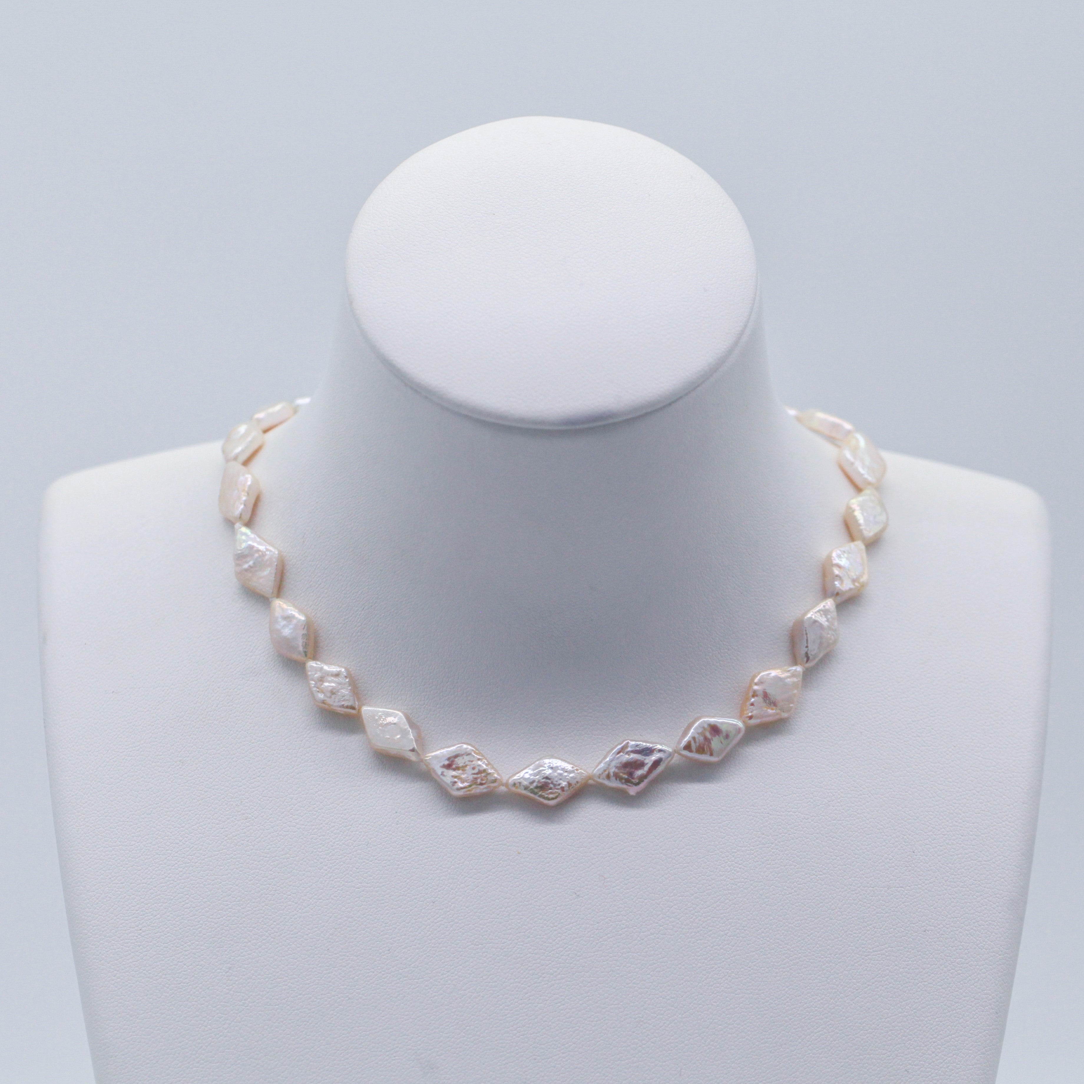 Rhombus Baroque Pearl Choker and Bracelet Set