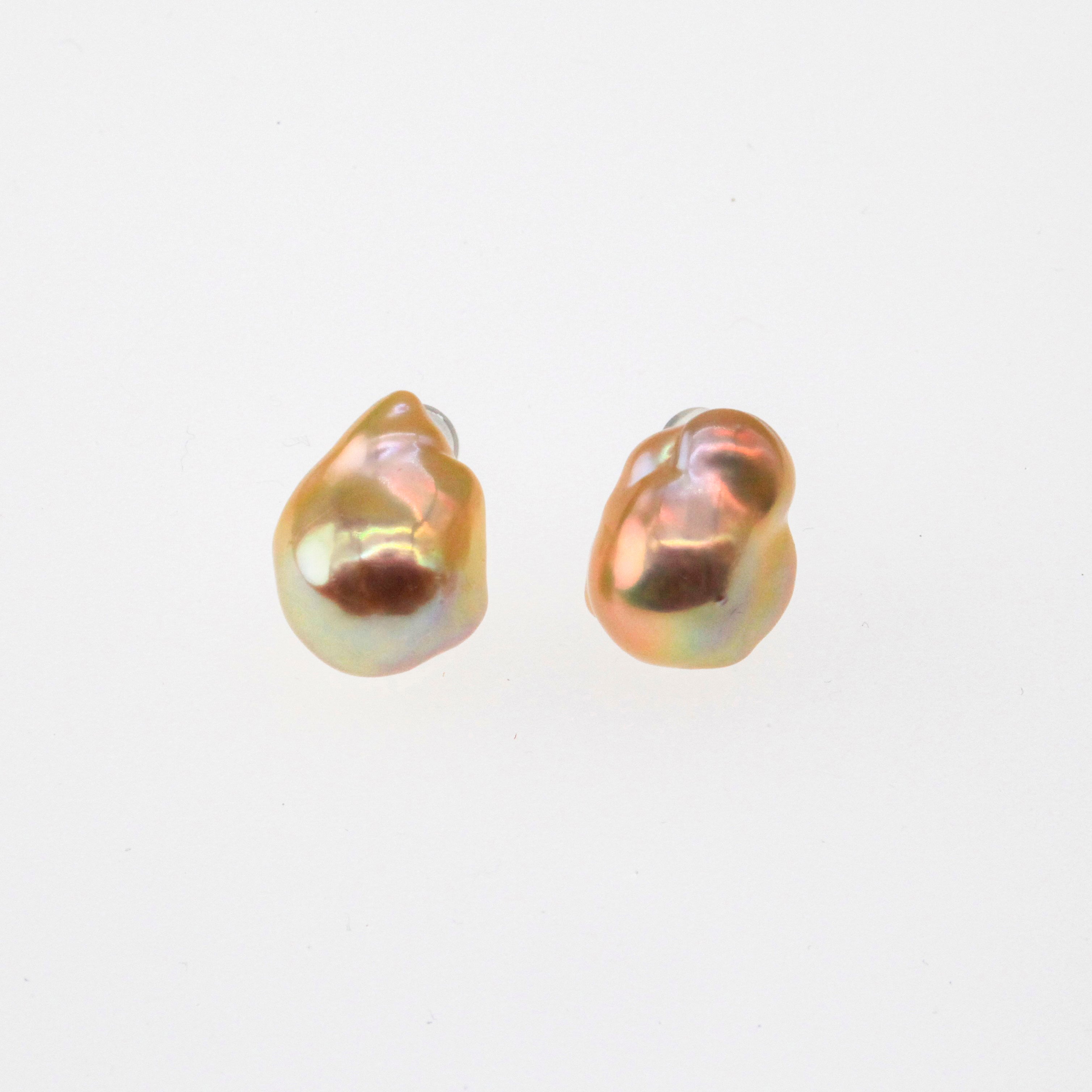 Golden Baroque Pearl Earrings