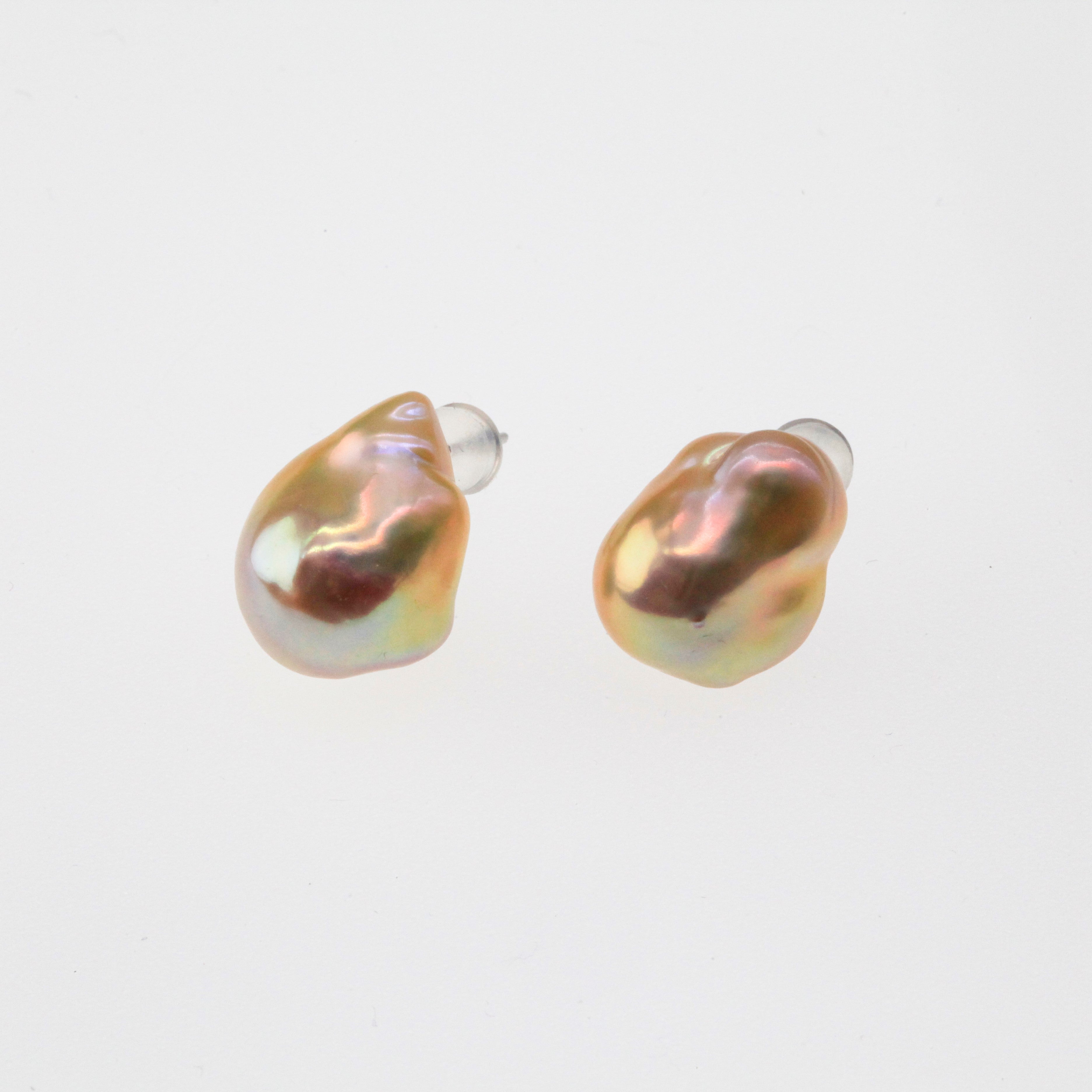 Golden Baroque Pearl Earrings