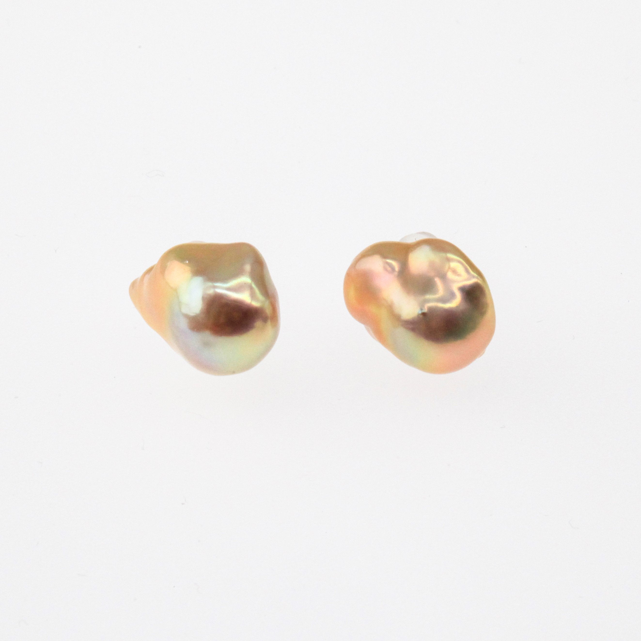 Golden Baroque Pearl Earrings