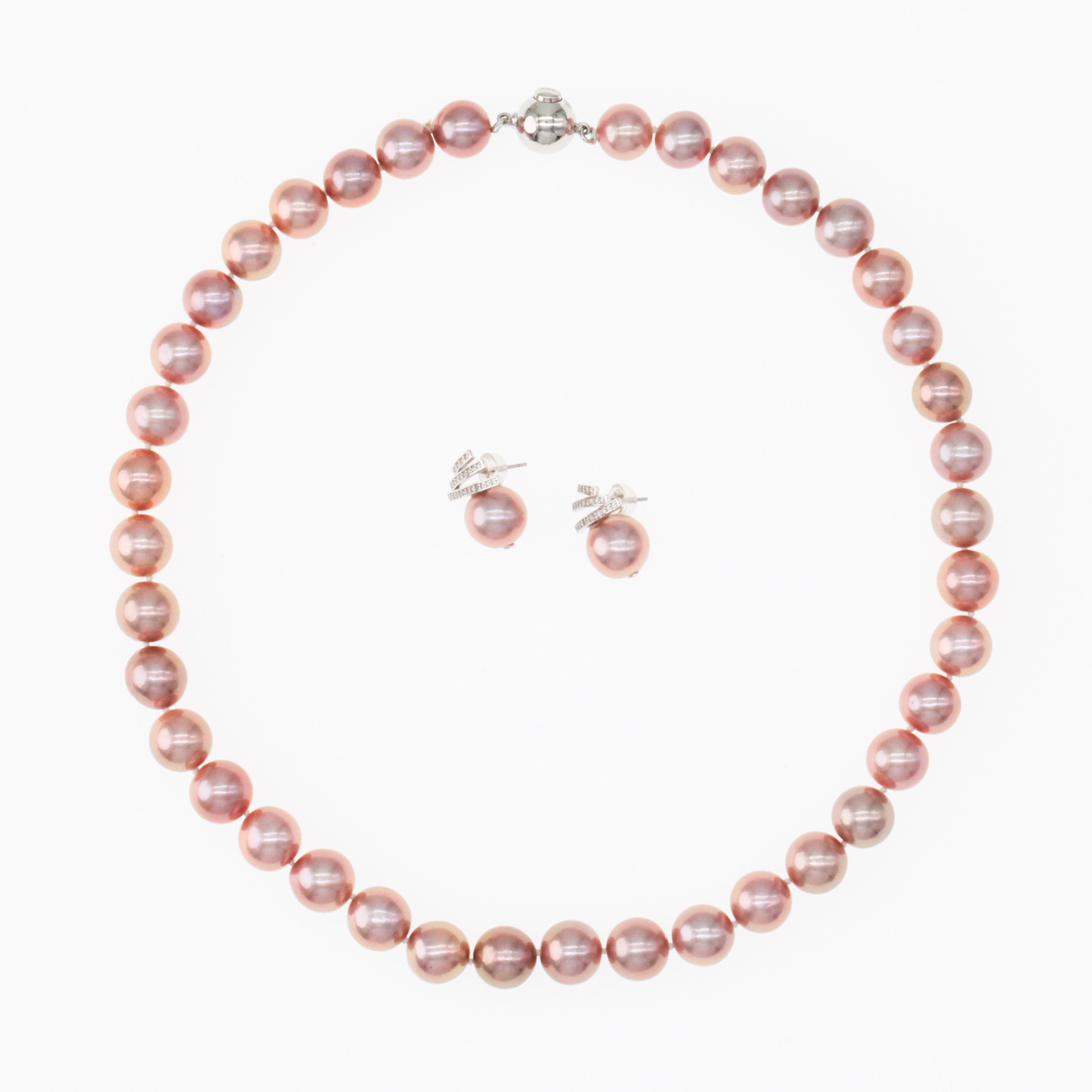 Classique Collier de Perles et Bracelet Violet