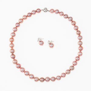 Classique Collier de Perles et Bracelet Violet