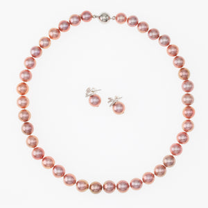 Classique Collier de Perles et Bracelet Violet