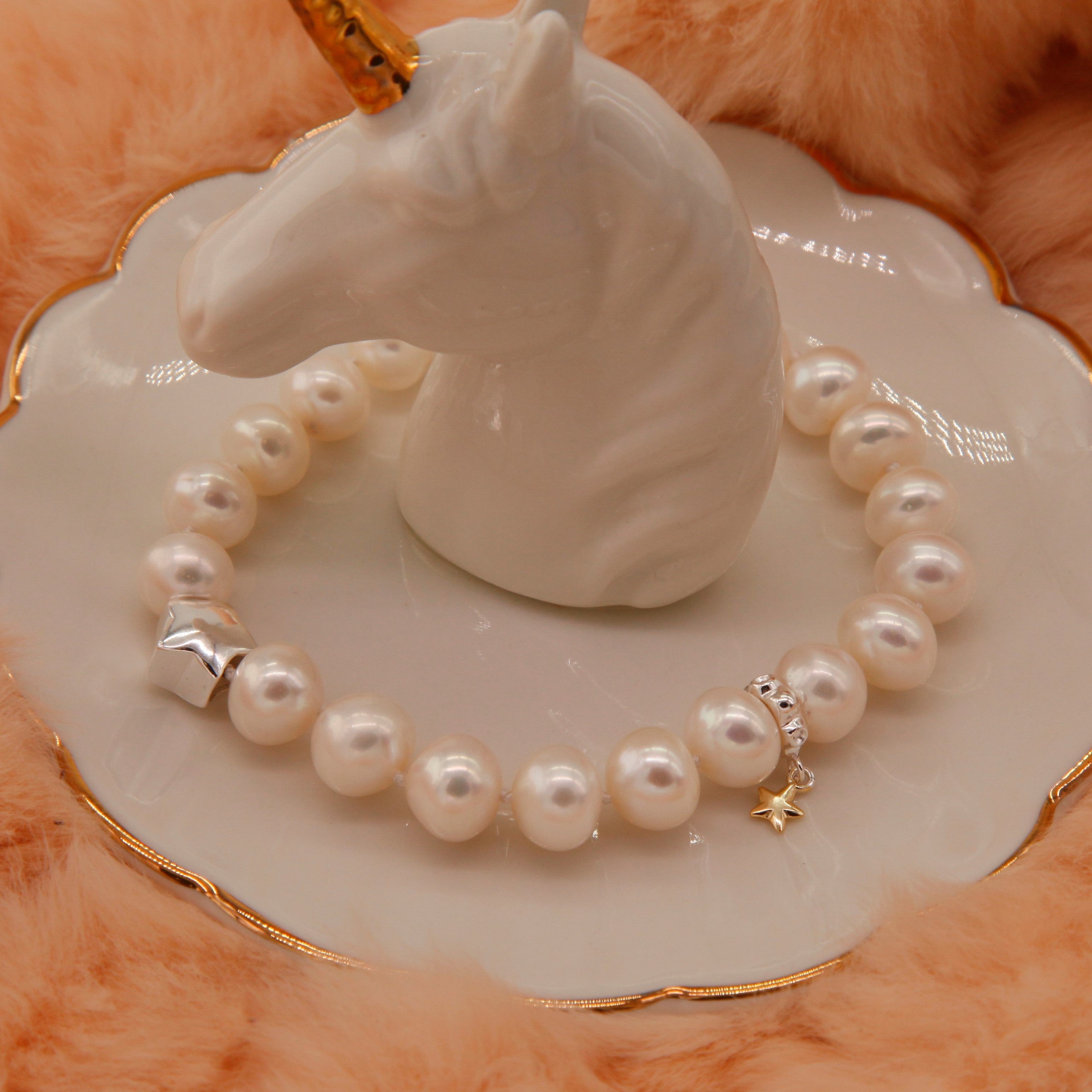 Pulsera de Pearl con 925 encantos de la plata de ley （ 请设置为 16个Variant， 