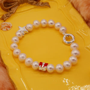 Pulsera de Pearl con 925 encantos de la plata de ley （ 请设置为 16个Variant， 