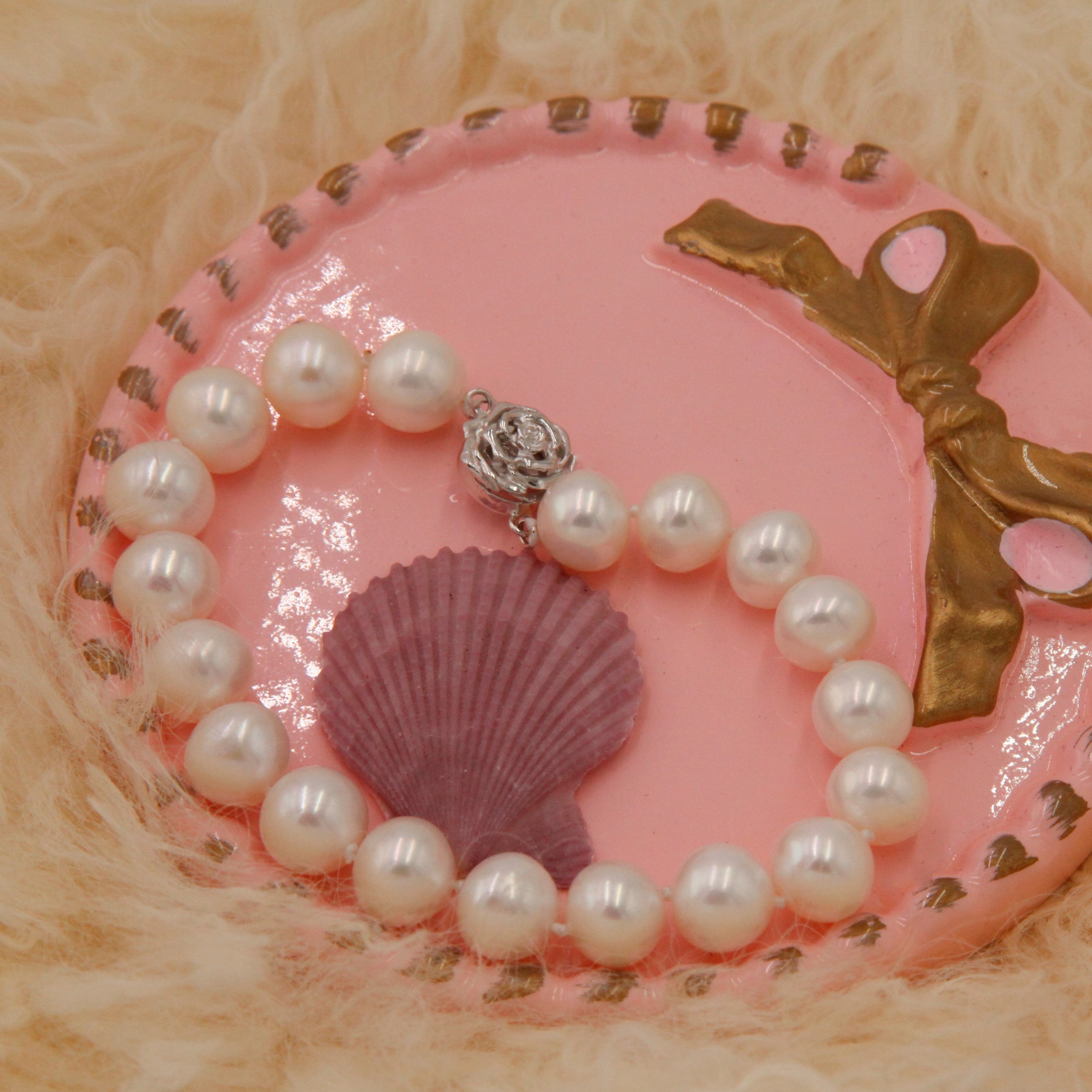 Pulsera de Pearl con 925 encantos de la plata de ley （ 请设置为 16个Variant， 