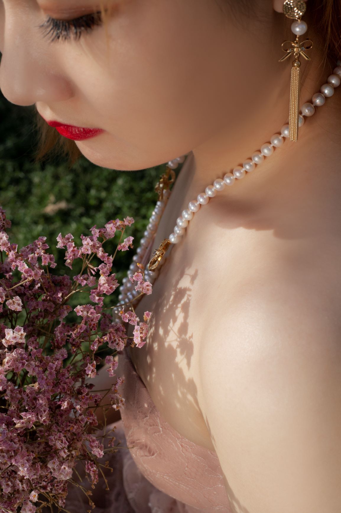 Pale Gold Pearl Necklace