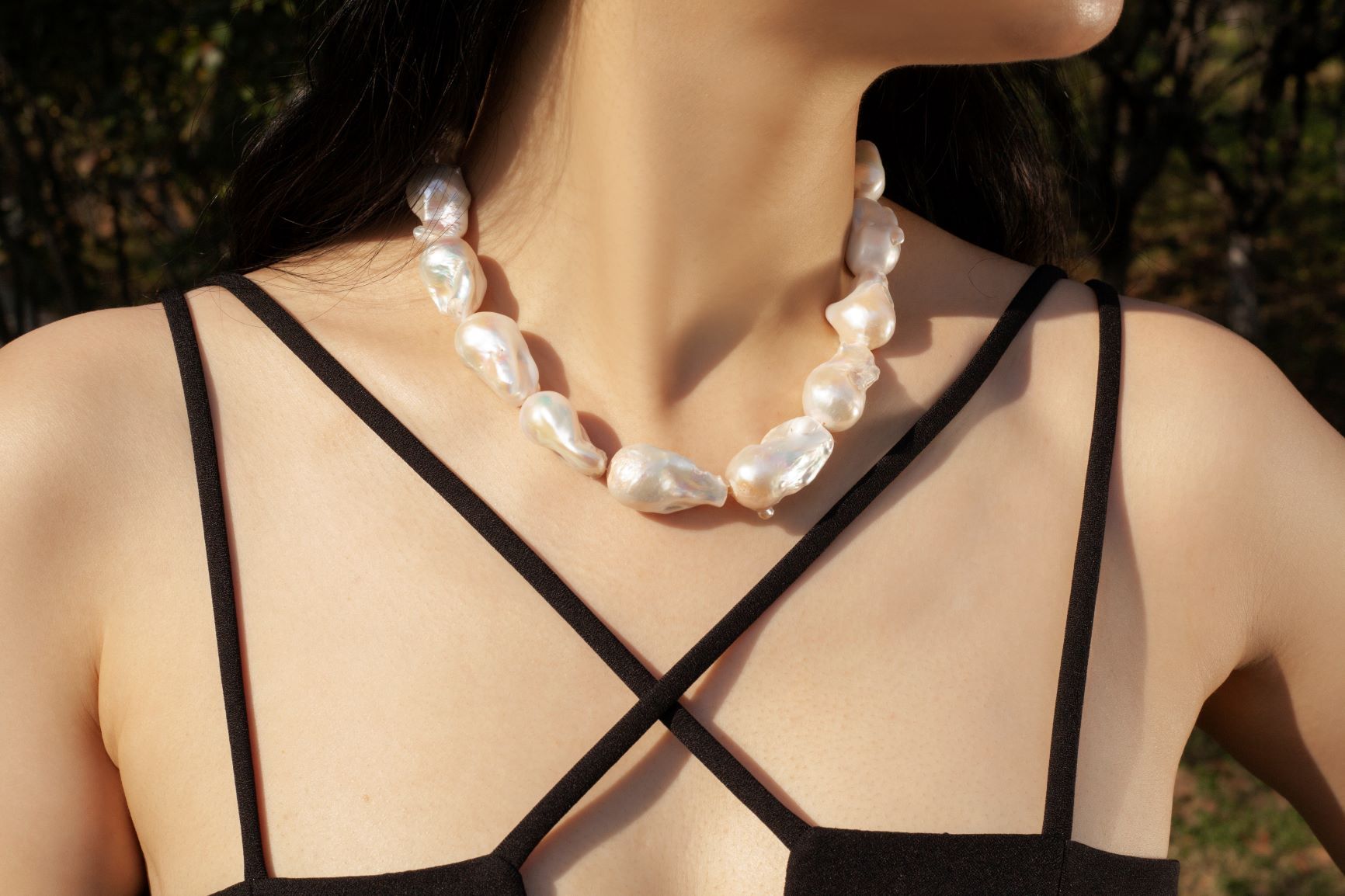 Collier Éblouissant Grandes Perles Baroques