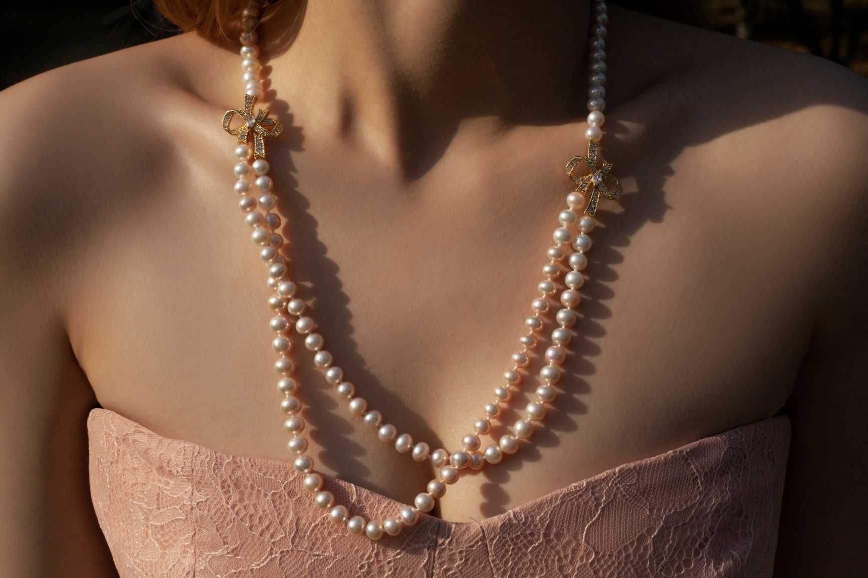 Pale Gold Pearl Necklace