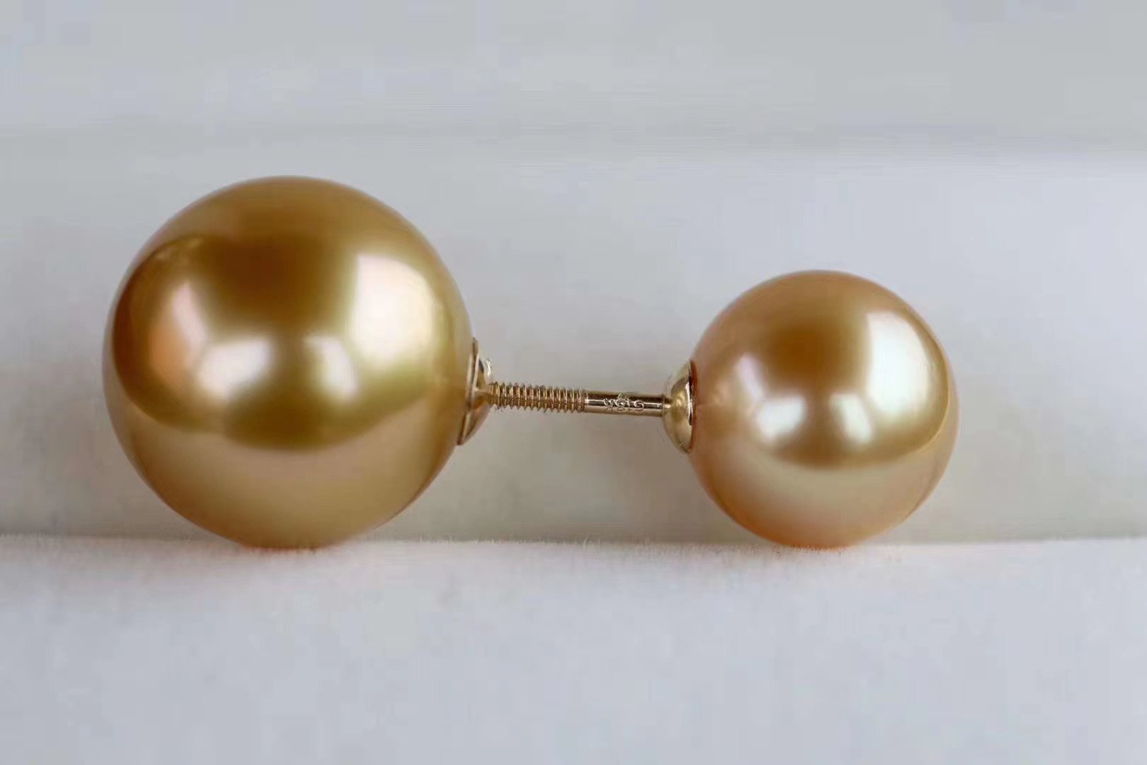 Golden Double Pearl Earrings