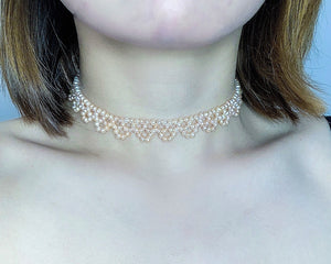 Ensemble de bracelets ras du cou en perles baroques étoiles