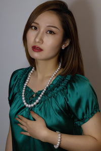 Long Edison Pearl Necklace & Bracelet Set