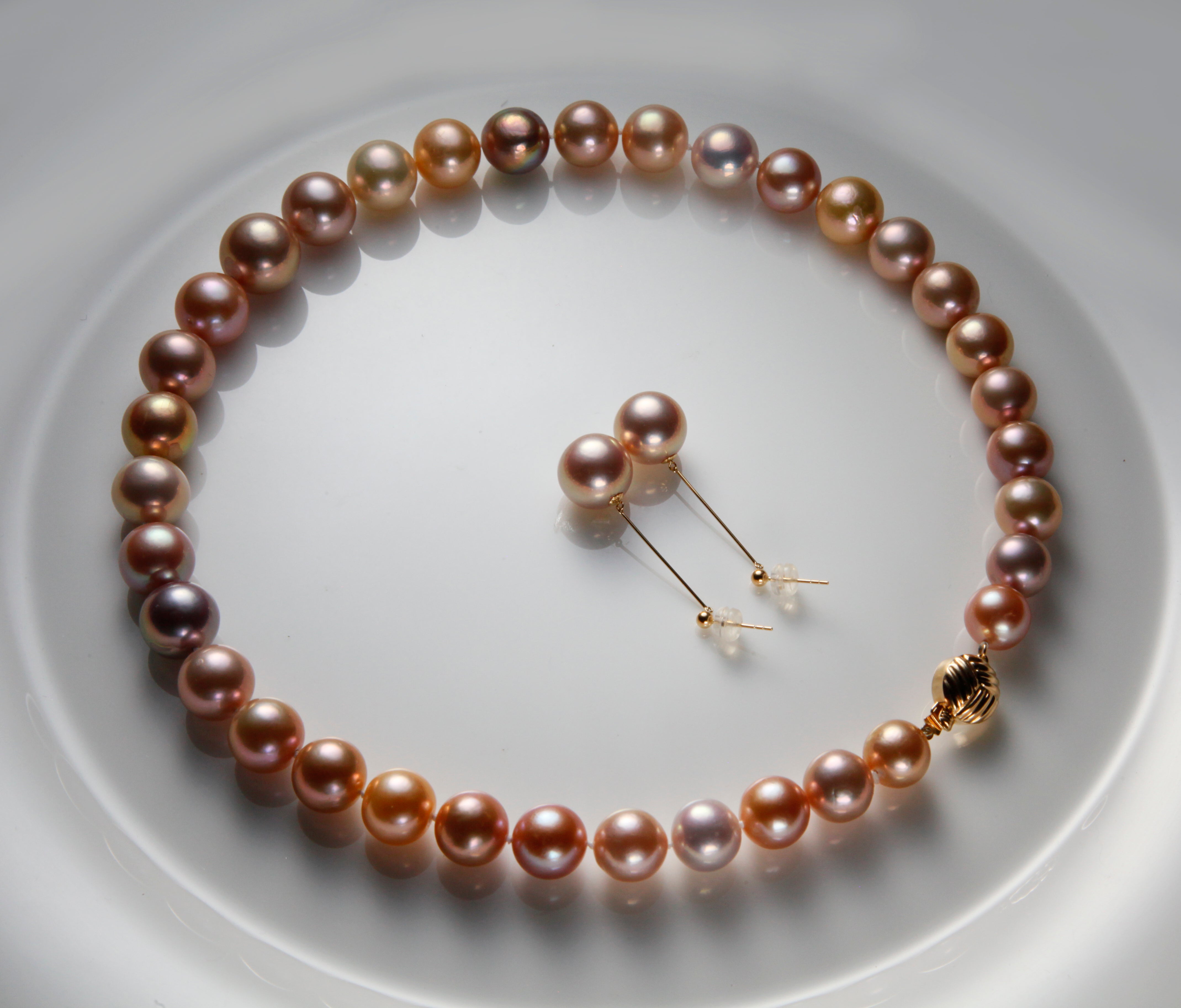 Classique Collier de Perles et Bracelet Violet