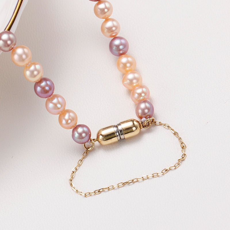 18K Gold Magnet Clasp Candy Baby Pearl Bracelet