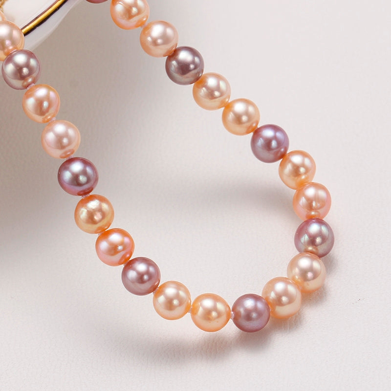 S115 Braided Hand Strap Cultured Freshwater Baroque Pearl (3.5-4mm) . Ensemble de bracelets Stretch