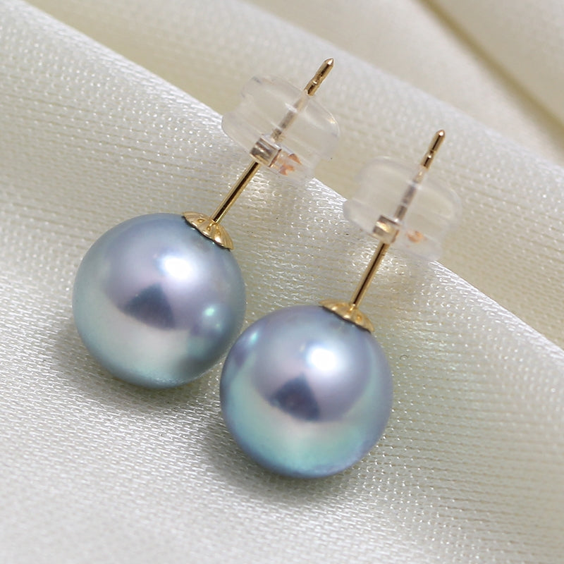 Blue Akoya Stud Earrings