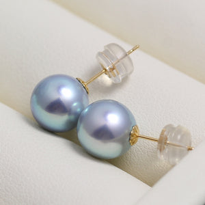 Blue Akoya Stud Earrings