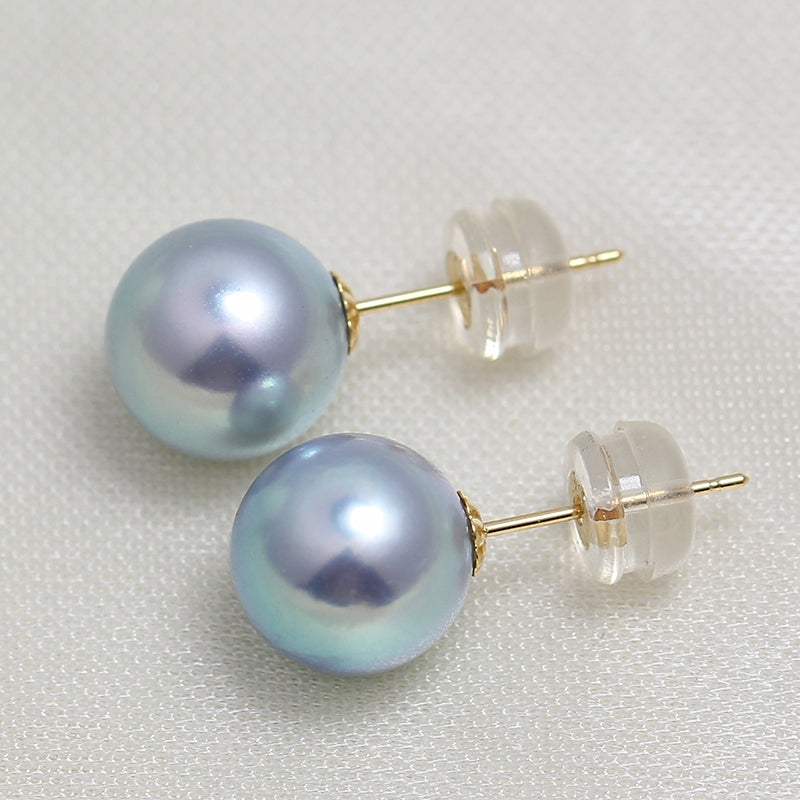 Blue Akoya Stud Earrings